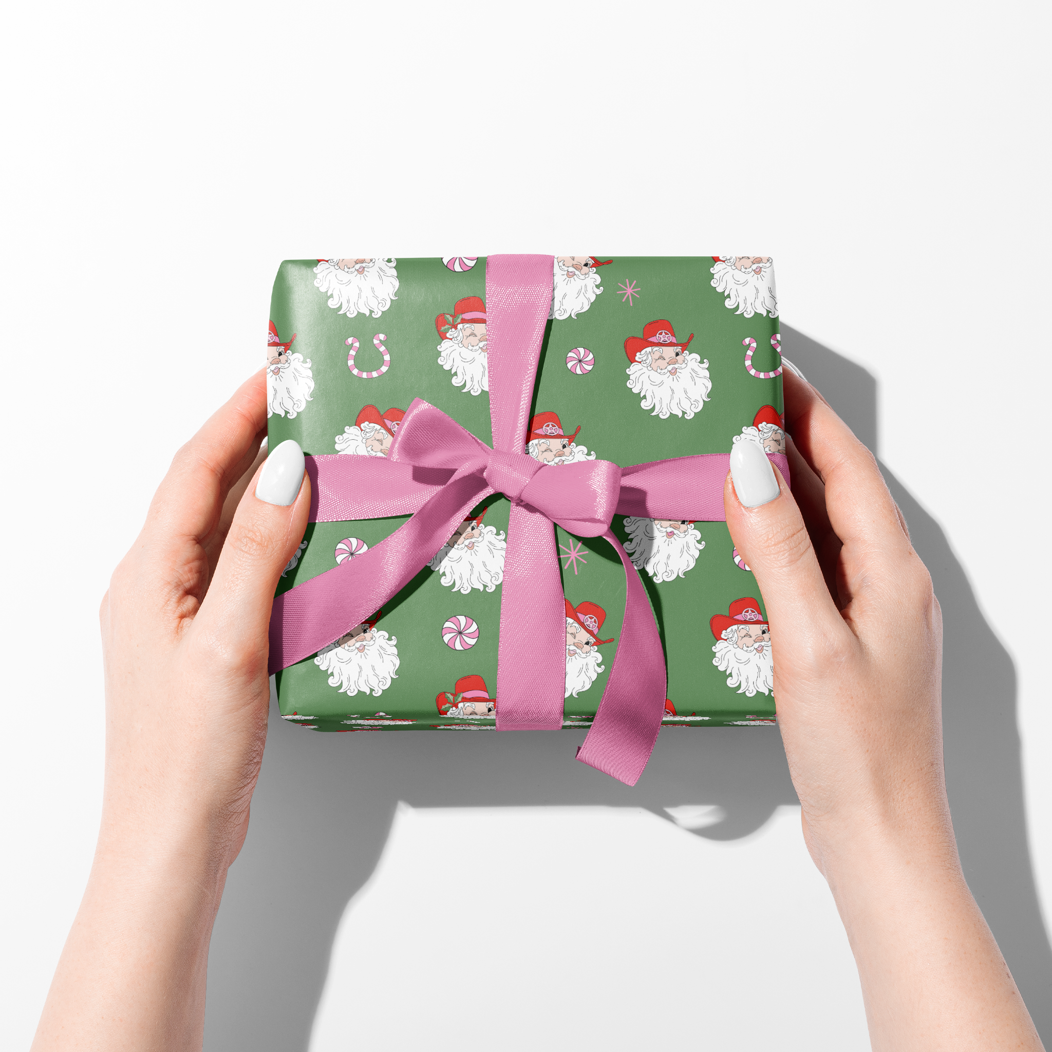 Santas and Candy Wrapping Paper