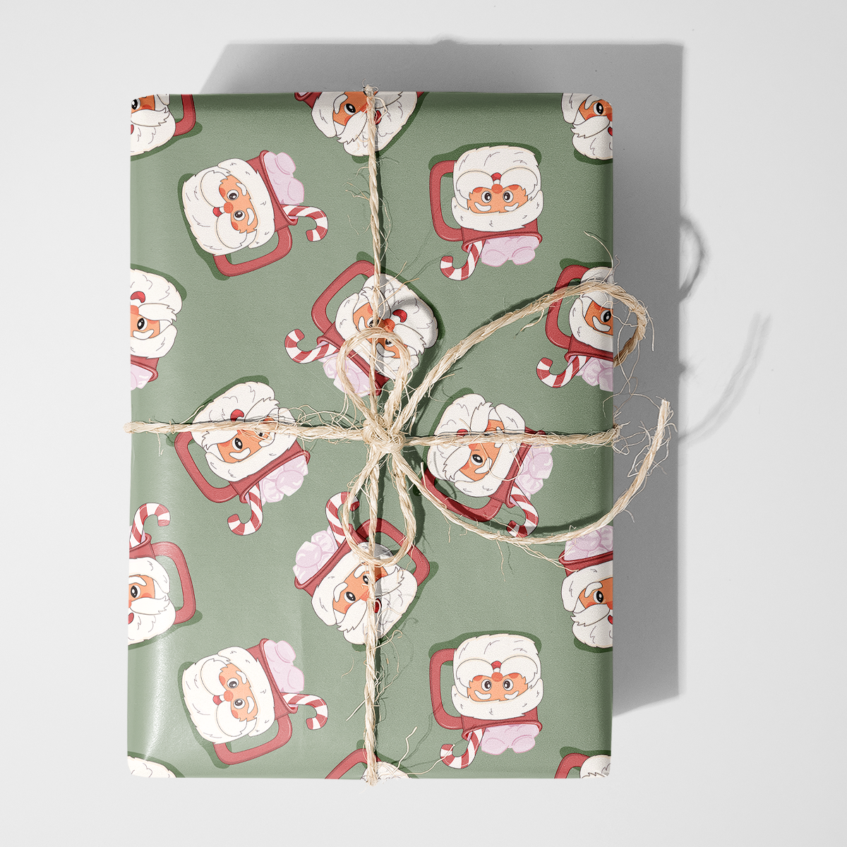 Santa Mugs Wrapping Paper