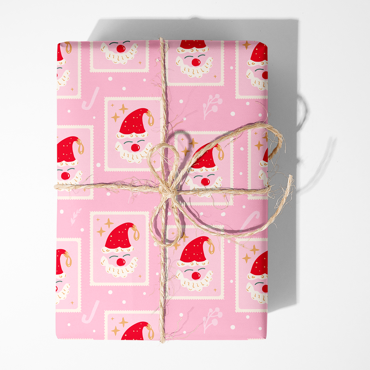 Santa Stamps Wrapping Paper