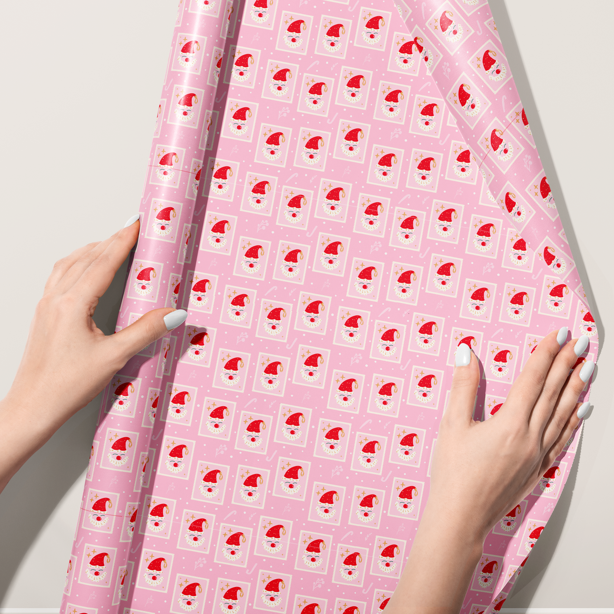 Santa Stamps Wrapping Paper